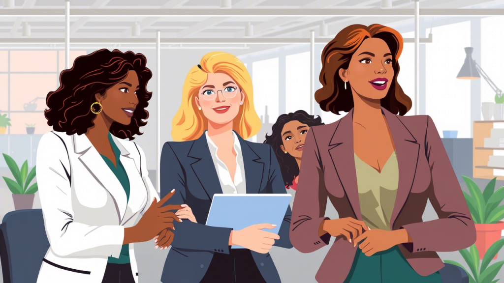 Tres mujeres en una oficina